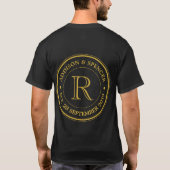 Angesagtes Retro Logo Gold Monogram für das Hochze T-Shirt (Rückseite)