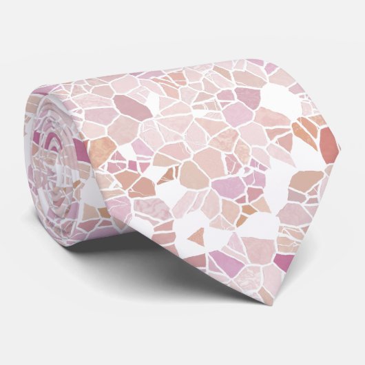 Angesagtes Retro Pastel Pink Mauve Mosaik Art Must Krawatte (Gerollt)