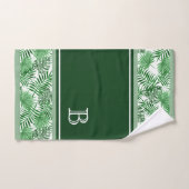 Angesagtes Retro Tropical Green Palm Leaftern Must Badhandtuch Set (Handtuch)