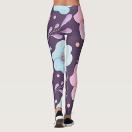 angesagtes, rosa blaues Blume-Muster für Mädchen l Leggings