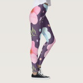 angesagtes, rosa blaues Blume-Muster für Mädchen l Leggings (Rechts)