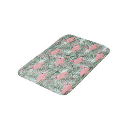 Angesagtes rosa Flamingoes Palm Leafs Art Pattern Badematte