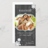 Angesagtes Schwarz-Weiß-Winter-Foto Feiertagskarte (Vorne/Hinten)