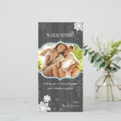 Angesagtes Schwarz-Weiß-Winter-Foto Feiertagskarte (Stehend Vorderseite)