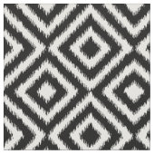 Angesagtes Schwarz-weißes Ikat Diamond Square Mosa Stoff (Nahaufnahme)