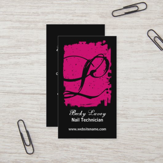 Angesagtes und mutiges Monogramm Visitenkarte (Vorderseite/Rückseite Beispiel)