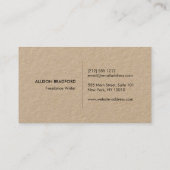 Angesagtes und rustikales Pfeil-Logo bei Kraft Visitenkarte (Rückseite)