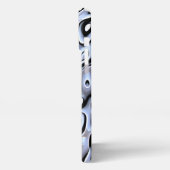 Angesagtes Violet Blue Gray Black 3D Liquid Art Mu iPhone Hülle (Linke Seite)