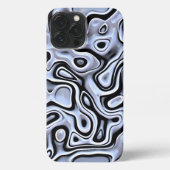 Angesagtes Violet Blue Gray Black 3D Liquid Art Mu iPhone Hülle (Rückseite)