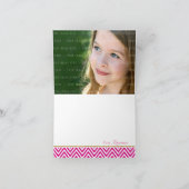 ANGESCHALTET DANK Zickzack Muster rosa Gold Dankeskarte (Innenseite)