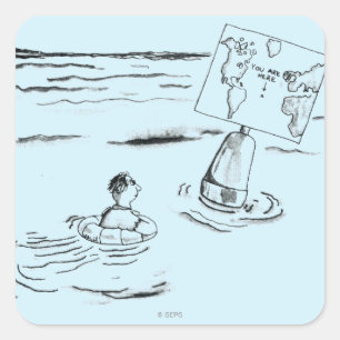 Angeschwemmt Quadratischer Aufkleber