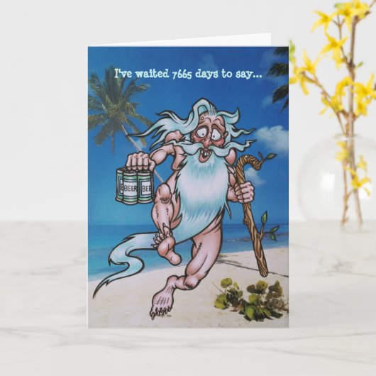 "ANGESCHWEMMTER" 21. GEBURTSTAG KARTE (Gelbe Blume)