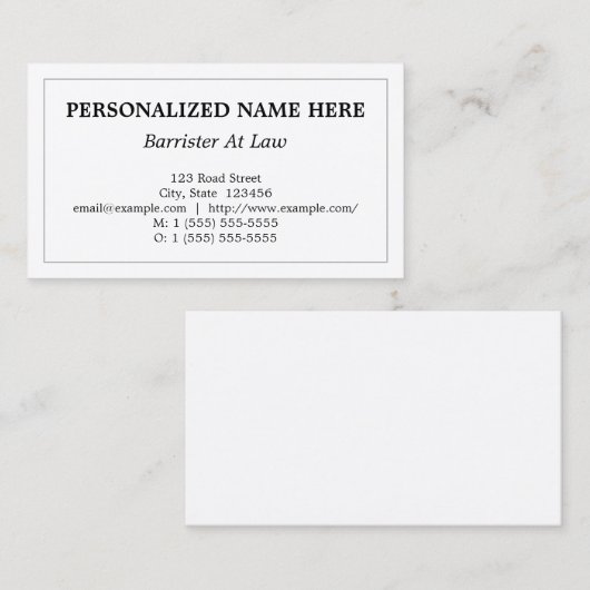 Angesehene Barriere als Visitenkarte des Rechts (Vorne/Hinten)