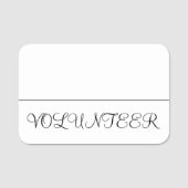 Angesehene, elegante Namensmarke "VOLUNTEER" Namensschild (Vorderseite)