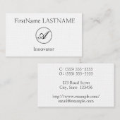 Angesehene Innovationskarte Visitenkarte (Vorne/Hinten)