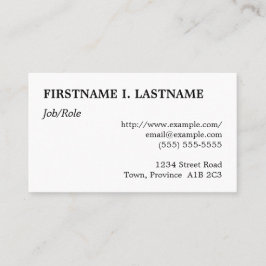 Angesehene und Schlichte Berufliche Visitenkarte