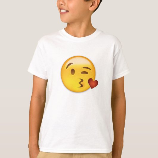 Angesicht, die ein Kuss Emoji wirft T-Shirt (Vorderseite)