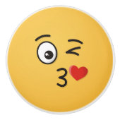 Angesicht, die einen Kuss werfen Keramikknauf (Vorderseite)