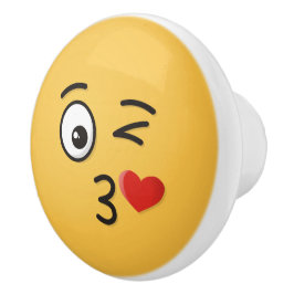 Angesicht, die einen Kuss werfen Keramikknauf