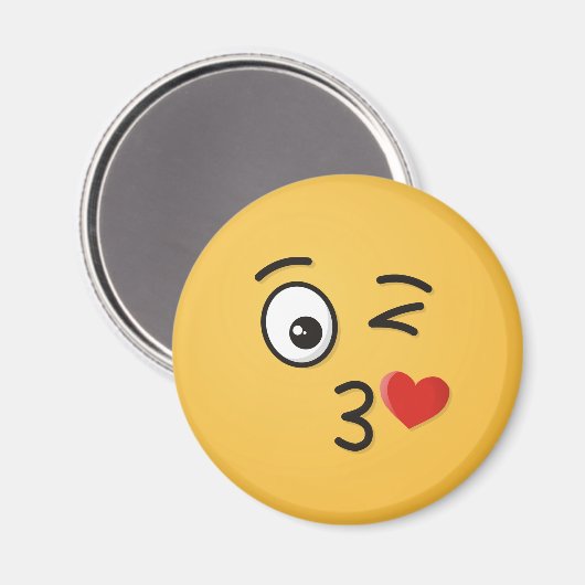 Angesicht, die einen Kuss werfen Magnet (Vorderseite/Rückseite)