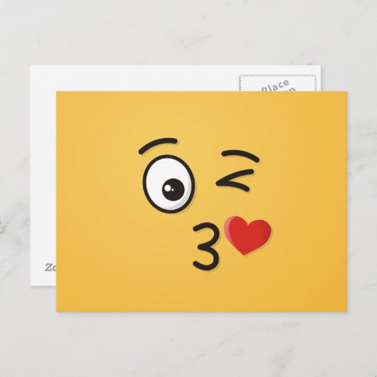 Angesicht, die einen Kuss werfen Postkarte (Vorne/Hinten)