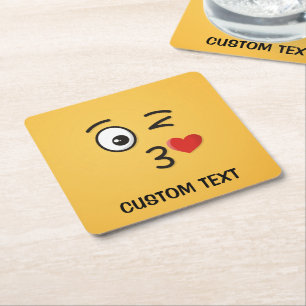 Angesicht, die einen Kuss werfen Rechteckiger Pappuntersetzer