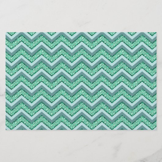 Angesicht Emerald Zickzack Pattern Briefpapier (Vorderseite)