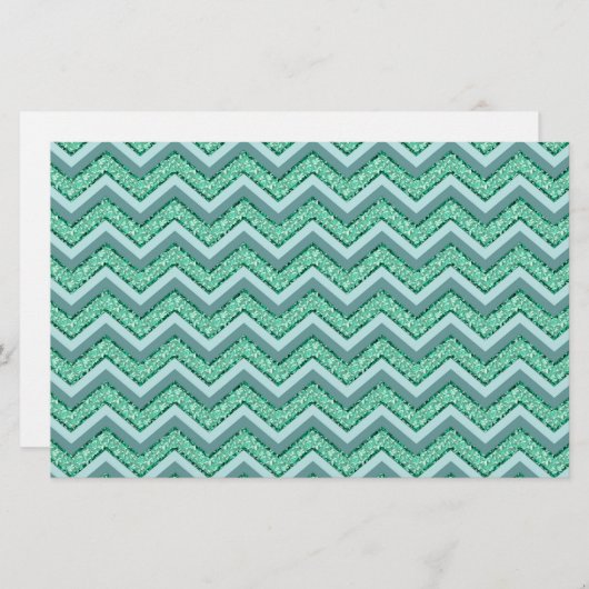 Angesicht Emerald Zickzack Pattern Briefpapier (Vorne/Hinten)