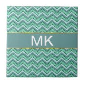 Angesicht Emerald Zickzack Pattern Fliese (Vorderseite)