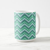 Angesicht Emerald Zickzack Pattern Kaffeetasse (VorderseiteRechts)