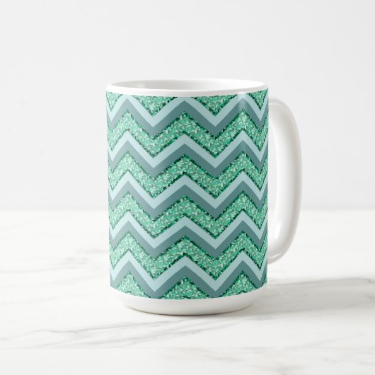 Angesicht Emerald Zickzack Pattern Kaffeetasse (VorderseiteRechts)