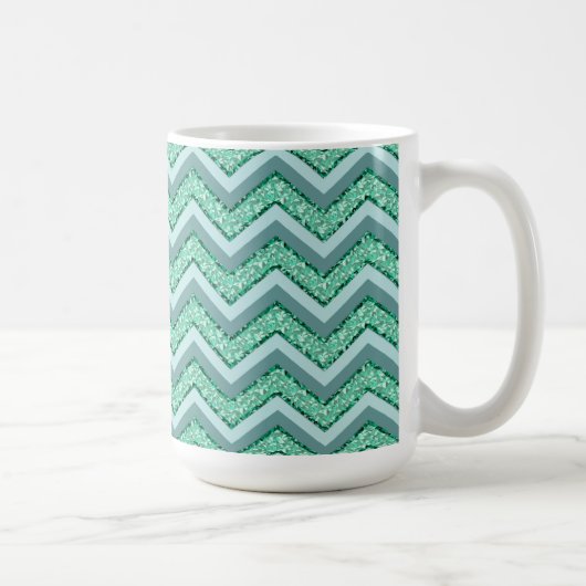 Angesicht Emerald Zickzack Pattern Kaffeetasse (Rechts)