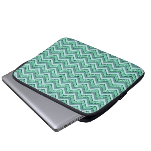 Angesicht Emerald Zickzack Pattern Laptopschutzhülle (Vorne Knopf)