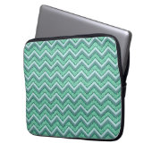 Angesicht Emerald Zickzack Pattern Laptopschutzhülle (Vorderseite Links)