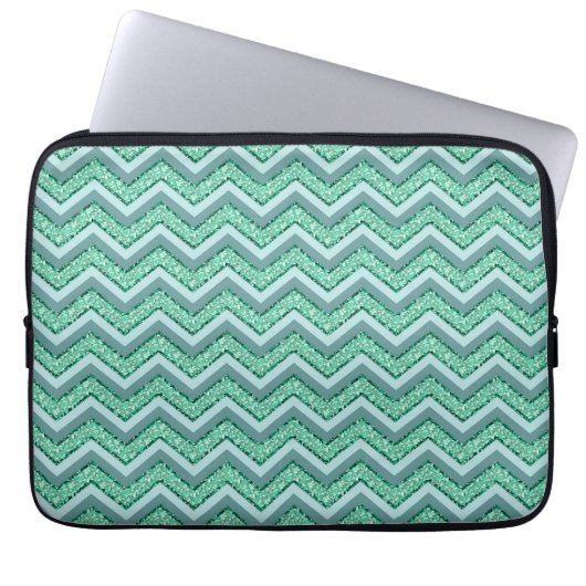Angesicht Emerald Zickzack Pattern Laptopschutzhülle (Vorderseite)