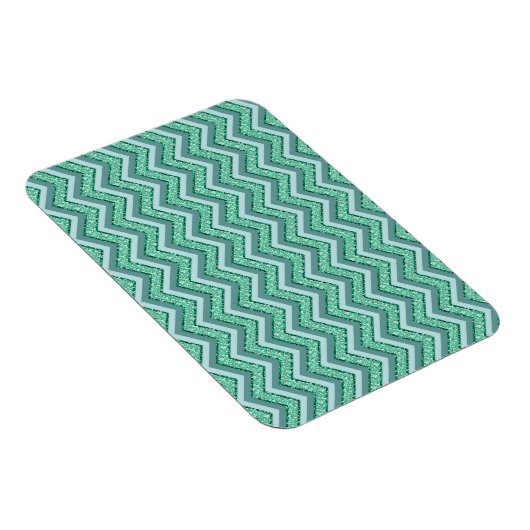 Angesicht Emerald Zickzack Pattern Magnet (Rechte Seite)