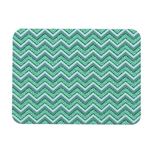 Angesicht Emerald Zickzack Pattern Magnet (Horizontal)