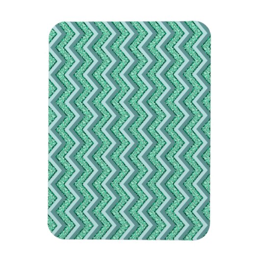 Angesicht Emerald Zickzack Pattern Magnet (Vertikal)