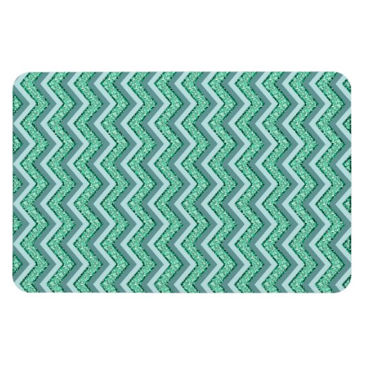 Angesicht Emerald Zickzack Pattern Magnet (Horizontal)