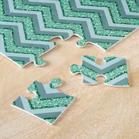 Angesicht Emerald Zickzack Pattern Puzzle (Seite)
