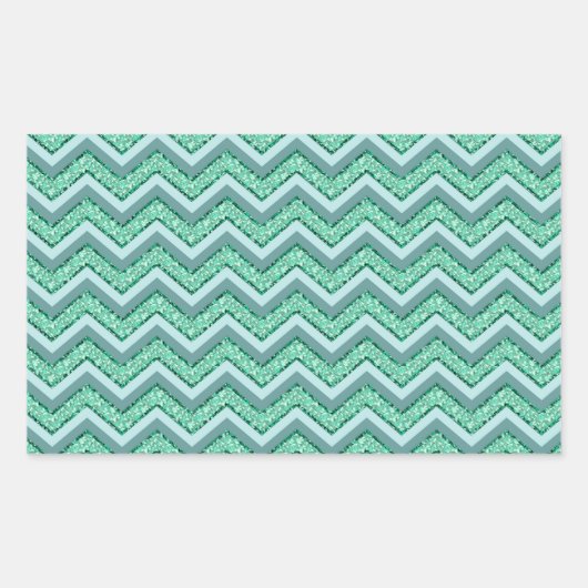 Angesicht Emerald Zickzack Pattern Rechteckiger Aufkleber (Vorderseite)
