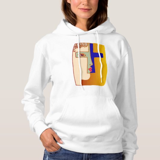 Angesicht in einer kreuz-weiblichen Hoodie (Vorderseite)
