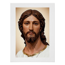 ANGESICHT JESU MIT SCHÖNEN FREUNDLICHEN AUGEN DER