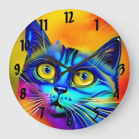 Angesicht künstlicher Intelligenz Große Wanduhr (Vorderseite)