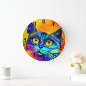 Angesicht künstlicher Intelligenz Große Wanduhr (Zuhause)