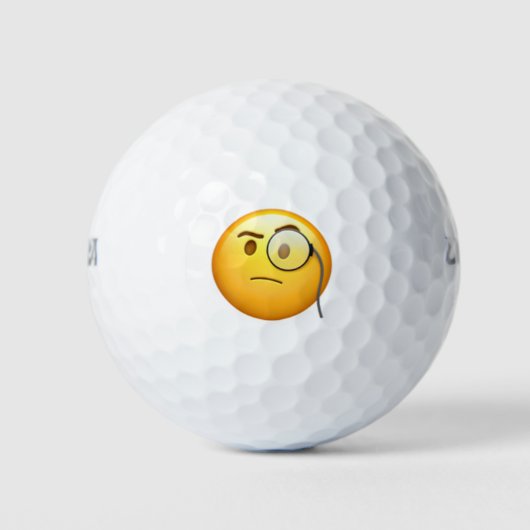 Angesicht mit Monocle - Emoji Golfball (Vorderseite)