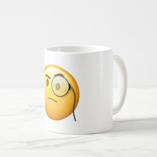 Angesicht mit Monocle - Emoji Kaffeetasse (VorderseiteRechts)