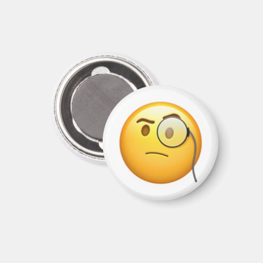 Angesicht mit Monocle - Emoji Magnet (Vorderseite/Rückseite)