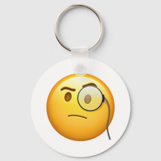 Angesicht mit Monocle - Emoji Schlüsselanhänger (Vorderseite)