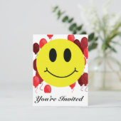 Angesicht mit roten Balloons Einladung (Stehend Vorderseite)